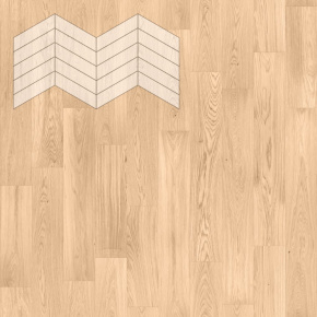 Паркет Елка Французская Lab Arte Chevron Дуб Рустик Блонд лак 400/348х90х14/3/60° в интерьере