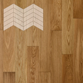 Паркет Елка Французская Lab Arte Chevron Дуб Селект лак 400/337х110х14/3/60° в интерьере