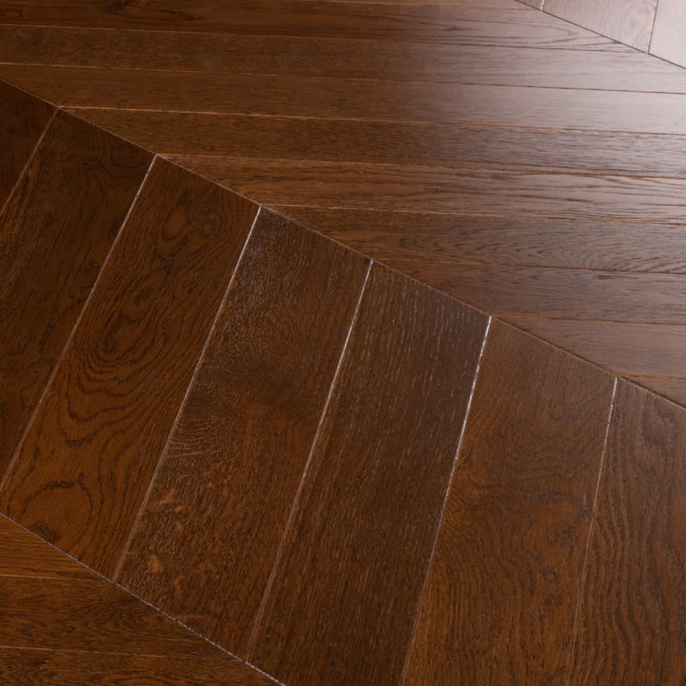 Паркет Елка Французская Lab Arte Chevron Дуб Рустик Табак лак  400/313х150х15,5/4,4/60°