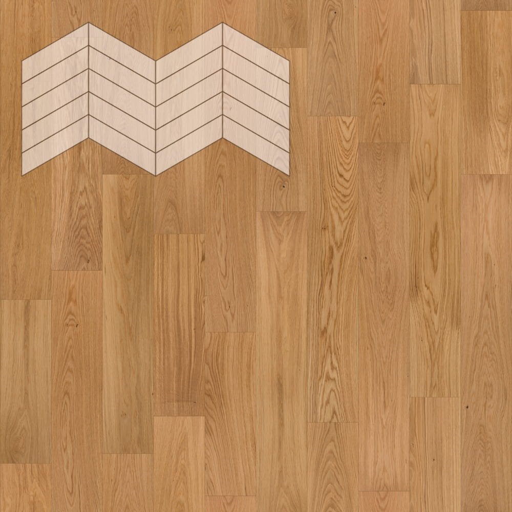 Паркет Елка Французская Lab Arte Chevron Дуб Селект лак 400/328х125х14/3/60°